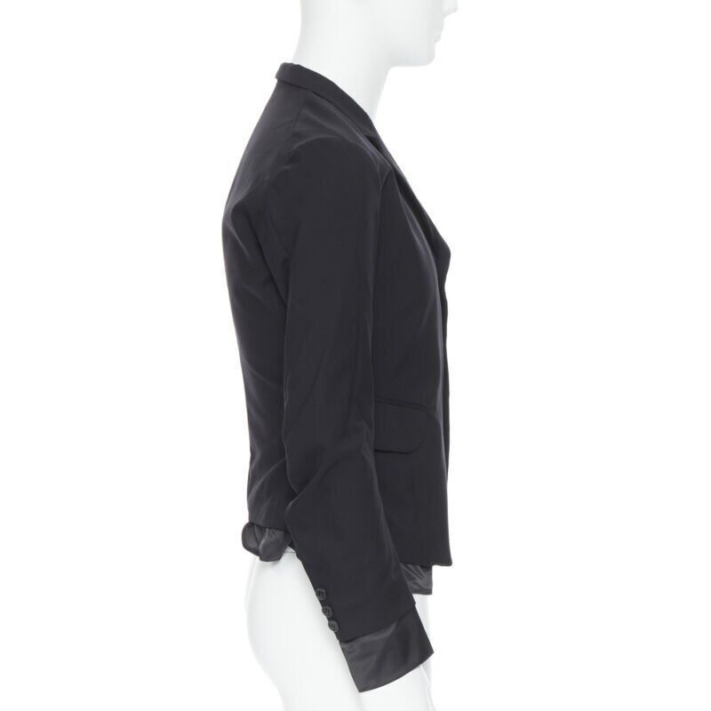 Christopher Nemeth NEMETH Christopher Nemeth black wool exposed lining layered blazer jacket S Size 46R - 4 Thumbnail