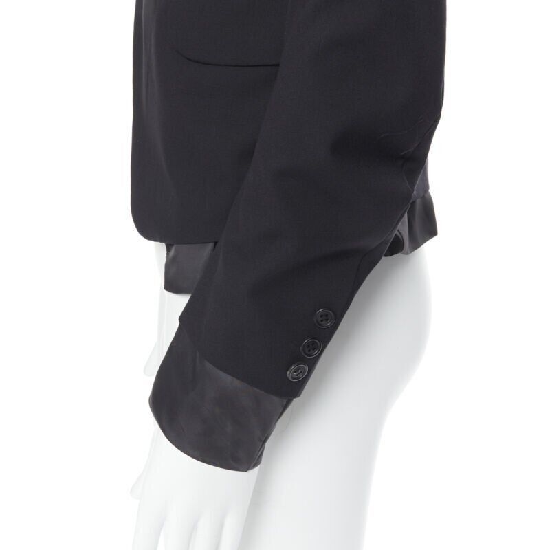Christopher Nemeth NEMETH Christopher Nemeth black wool exposed lining layered blazer jacket S Size 46R - 9 Thumbnail