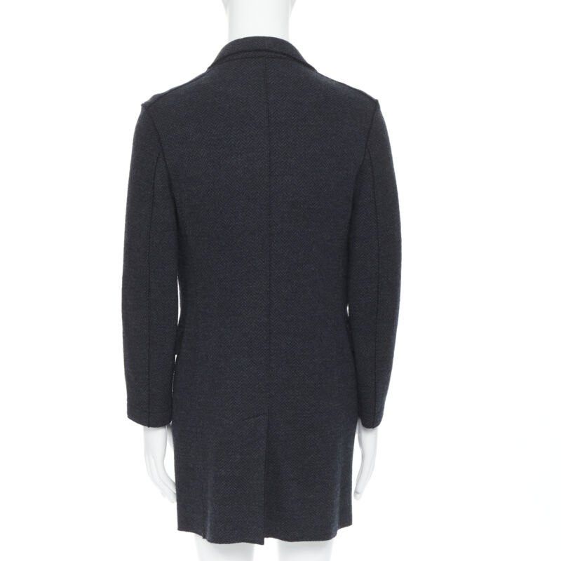 Harris Wharf London new HARRIS WHARF London Anthracite Herringbone Chestercoat wool coat EU46 S Size US S / EU 44-46 / 1 - 5 Thumbnail