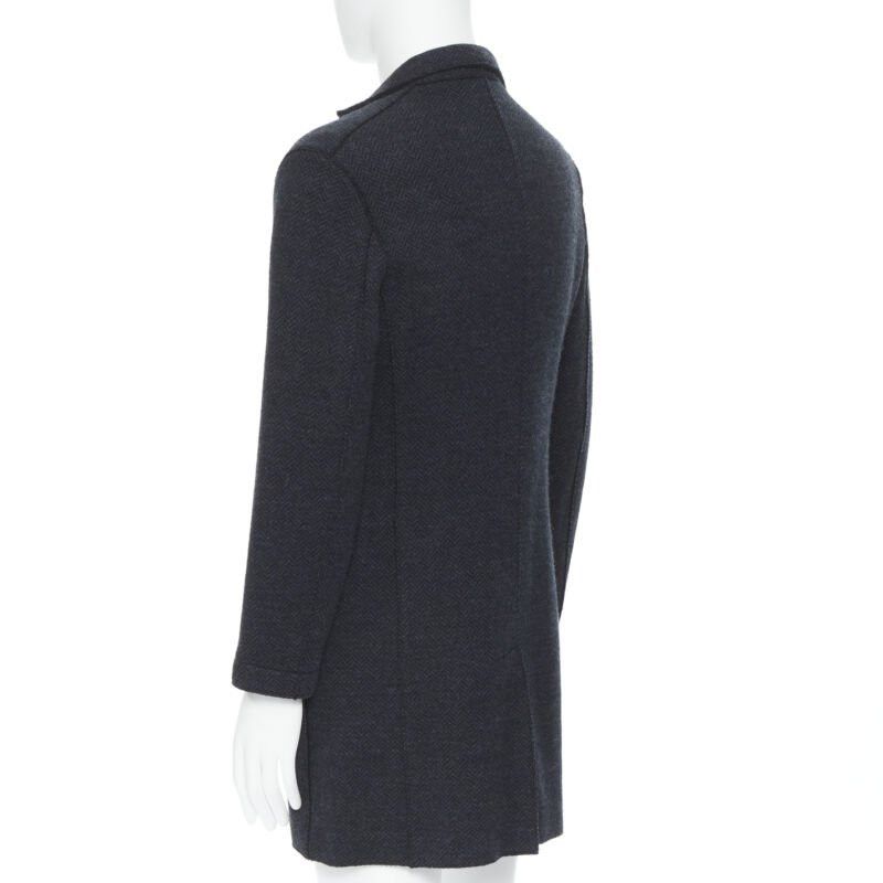 Harris Wharf London new HARRIS WHARF London Anthracite Herringbone Chestercoat wool coat EU46 S Size US S / EU 44-46 / 1 - 6 Thumbnail
