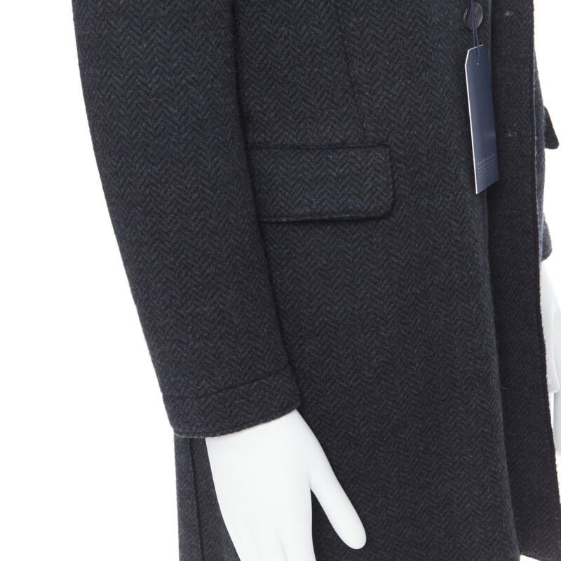 Harris Wharf London new HARRIS WHARF London Anthracite Herringbone Chestercoat wool coat EU46 S Size US S / EU 44-46 / 1 - 7 Thumbnail