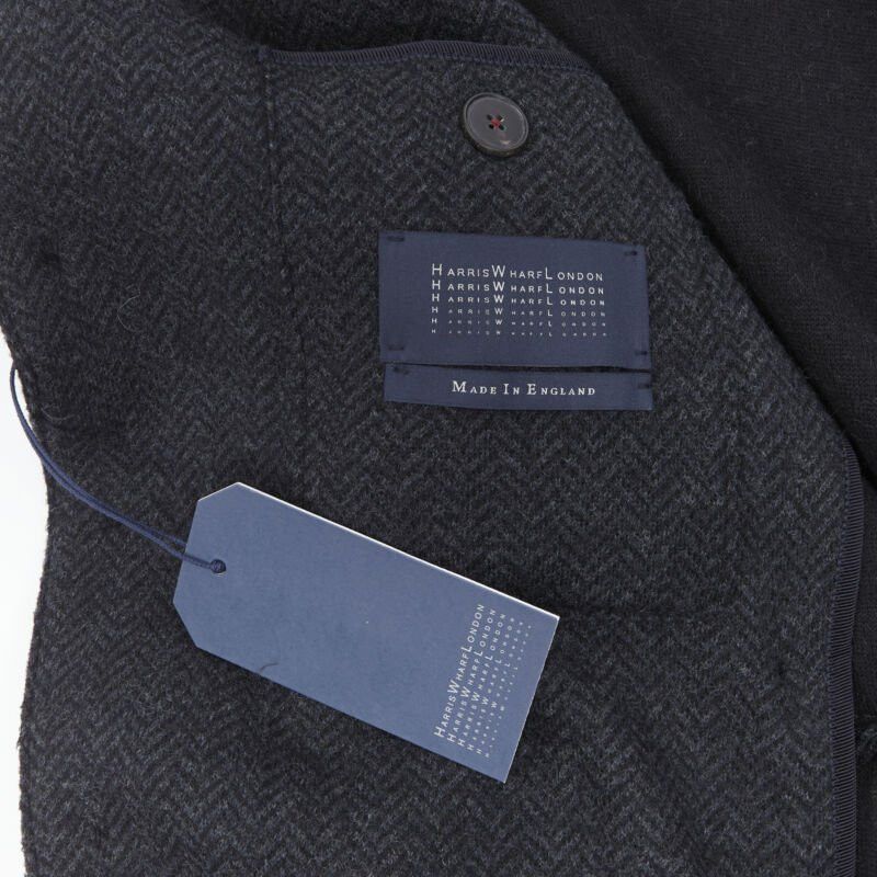 Harris Wharf London new HARRIS WHARF London Anthracite Herringbone Chestercoat wool coat EU46 S Size US S / EU 44-46 / 1 - 9 Thumbnail