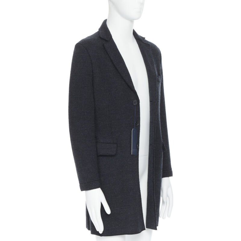 Harris Wharf London new HARRIS WHARF London Anthracite Herringbone Chestercoat wool coat EU46 S Size US S / EU 44-46 / 1 - 3 Thumbnail