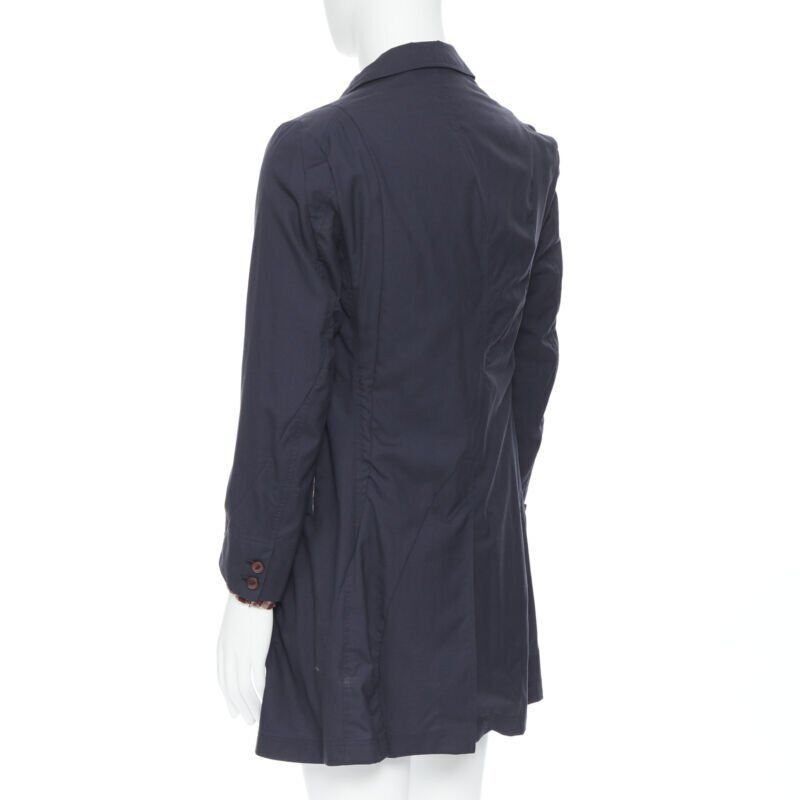 Takahiromiyashita The Soloist. THE SOLOIST TAKAHIRO MIYASHITA navy cotton deconstructed curved seams coat S Size US S / EU 44-46 / 1 - 6 Thumbnail