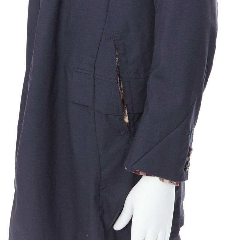 Takahiromiyashita The Soloist. THE SOLOIST TAKAHIRO MIYASHITA navy cotton deconstructed curved seams coat S Size US S / EU 44-46 / 1 - 9 Thumbnail