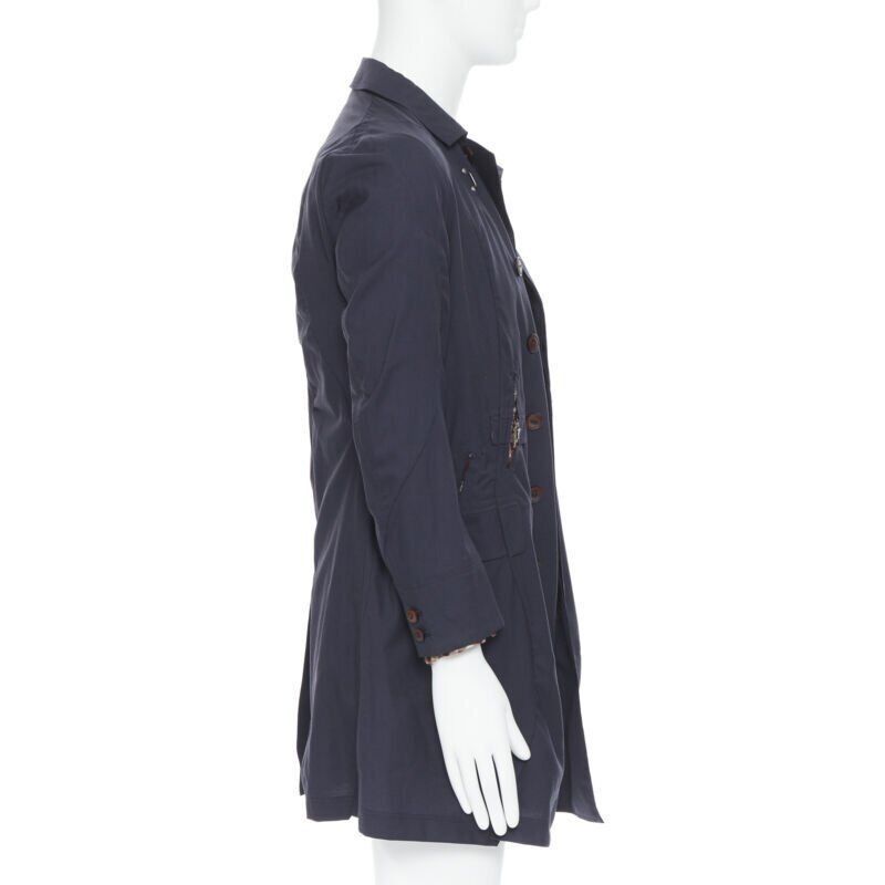 Takahiromiyashita The Soloist. THE SOLOIST TAKAHIRO MIYASHITA navy cotton deconstructed curved seams coat S Size US S / EU 44-46 / 1 - 4 Thumbnail