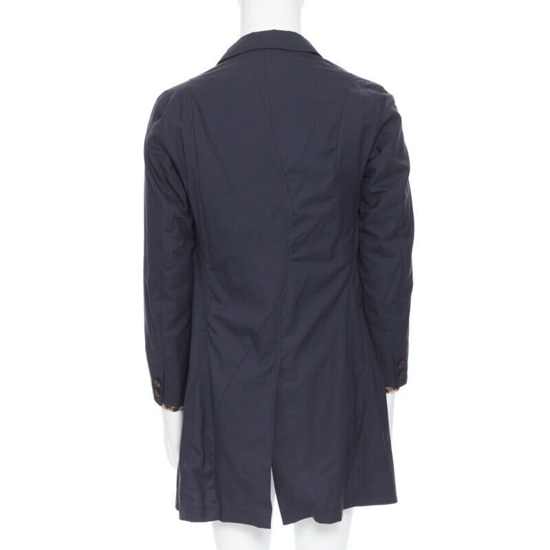 Takahiromiyashita The Soloist. THE SOLOIST TAKAHIRO MIYASHITA navy cotton deconstructed curved seams coat S Size US S / EU 44-46 / 1 - 5 Thumbnail
