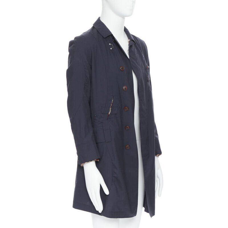 Takahiromiyashita The Soloist. THE SOLOIST TAKAHIRO MIYASHITA navy cotton deconstructed curved seams coat S Size US S / EU 44-46 / 1 - 3 Thumbnail