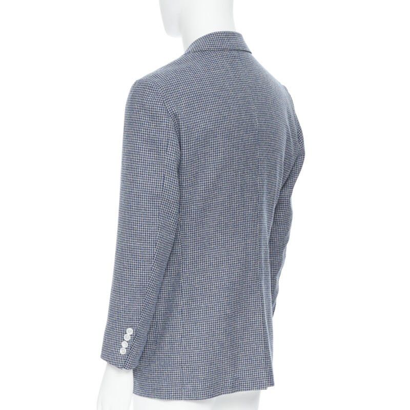Tomorrowland TOMORROWLAND blue white wool blend double button blazer jacket EU50 L Size 50R - 6 Thumbnail