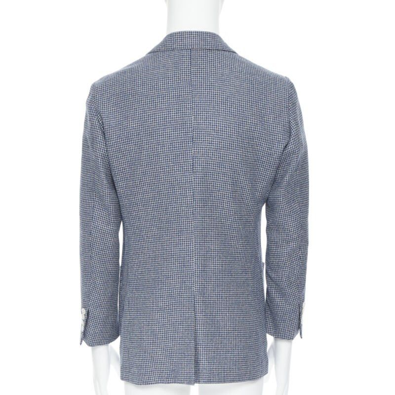 Tomorrowland TOMORROWLAND blue white wool blend double button blazer jacket EU50 L Size 50R - 5 Thumbnail
