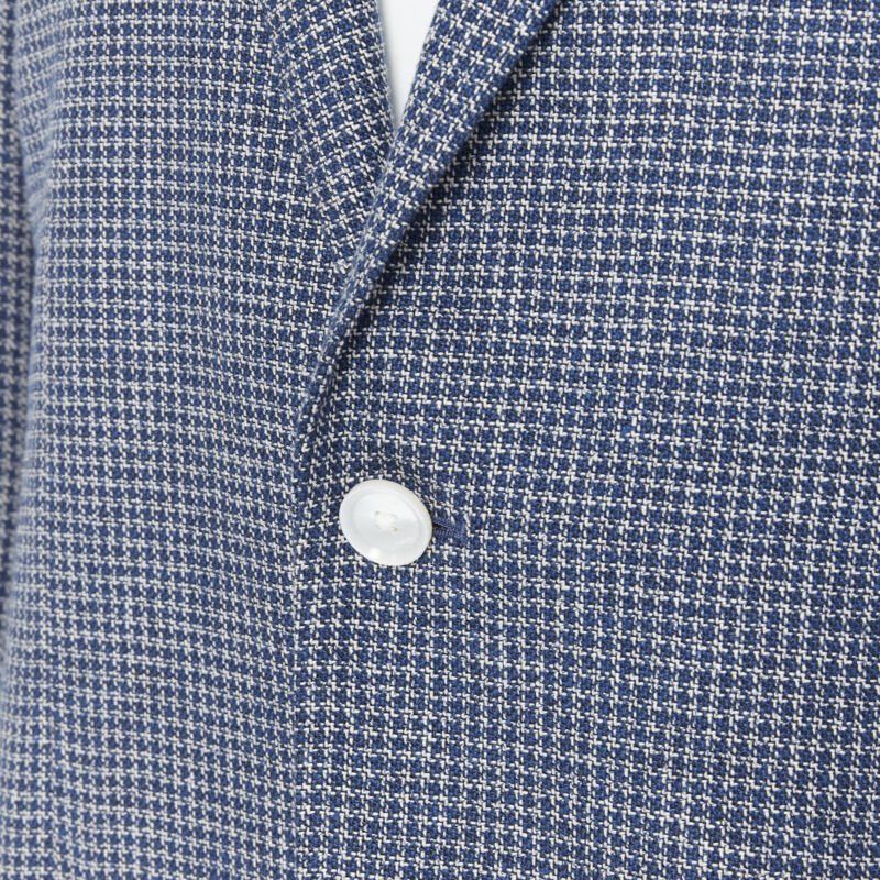 Tomorrowland TOMORROWLAND blue white wool blend double button blazer jacket EU50 L Size 50R - 8 Thumbnail