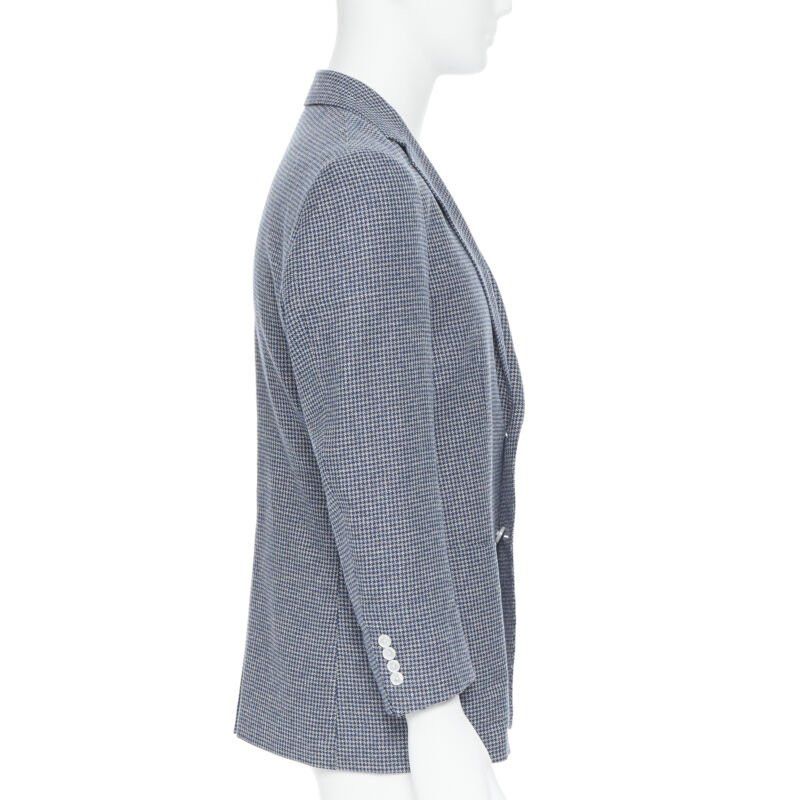 Tomorrowland TOMORROWLAND blue white wool blend double button blazer jacket EU50 L Size 50R - 4 Thumbnail