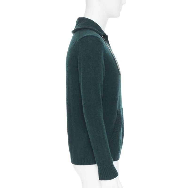 Undercover UNDERCOVER 100% wool dark green ribbon drawstring V-neck pullover sweater S Size US M / EU 48-50 / 2 - 4 Thumbnail