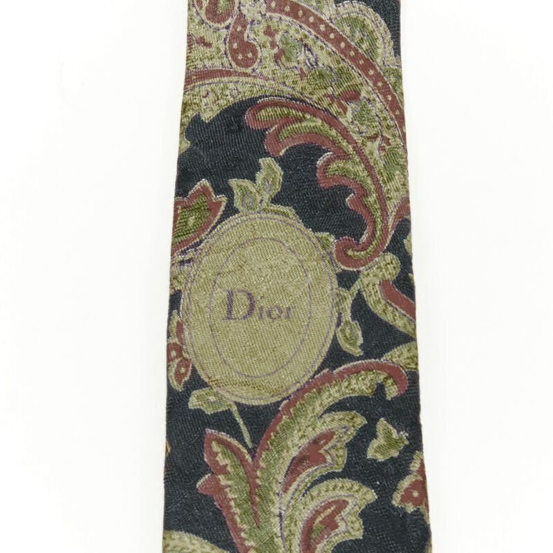 Dior vintage CHRISTIAN DIOR 100% silk red blue oriental paisley print tie Size ONE SIZE - 4 Thumbnail