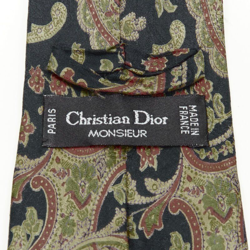 Dior vintage CHRISTIAN DIOR 100% silk red blue oriental paisley print tie Size ONE SIZE - 5 Thumbnail