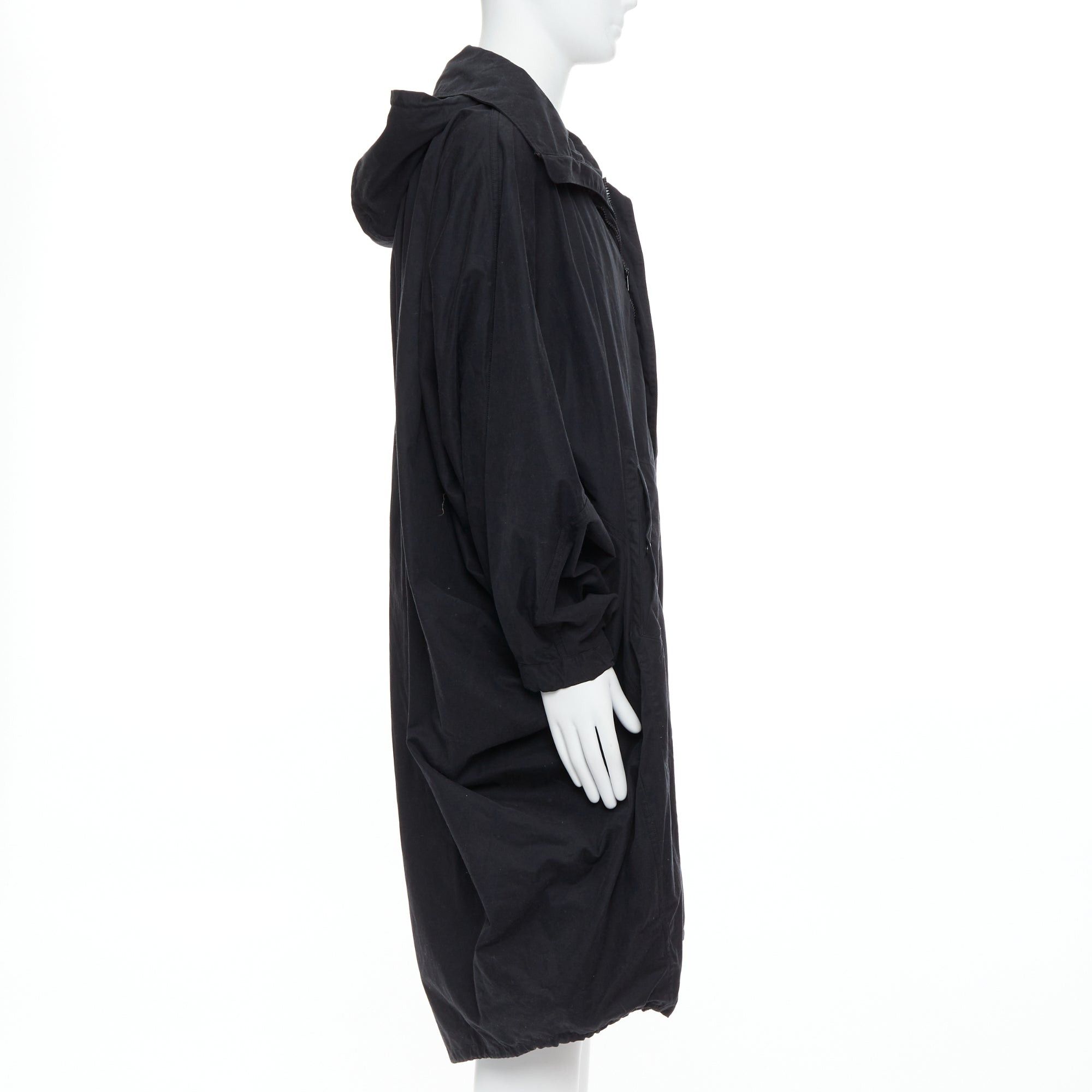 Lemaire CHRISTOPHE LEMAIRE black cotton hooded cocoon anorak coat Sz 3 L Size US L / EU 52-54 / 3 - 4 Thumbnail