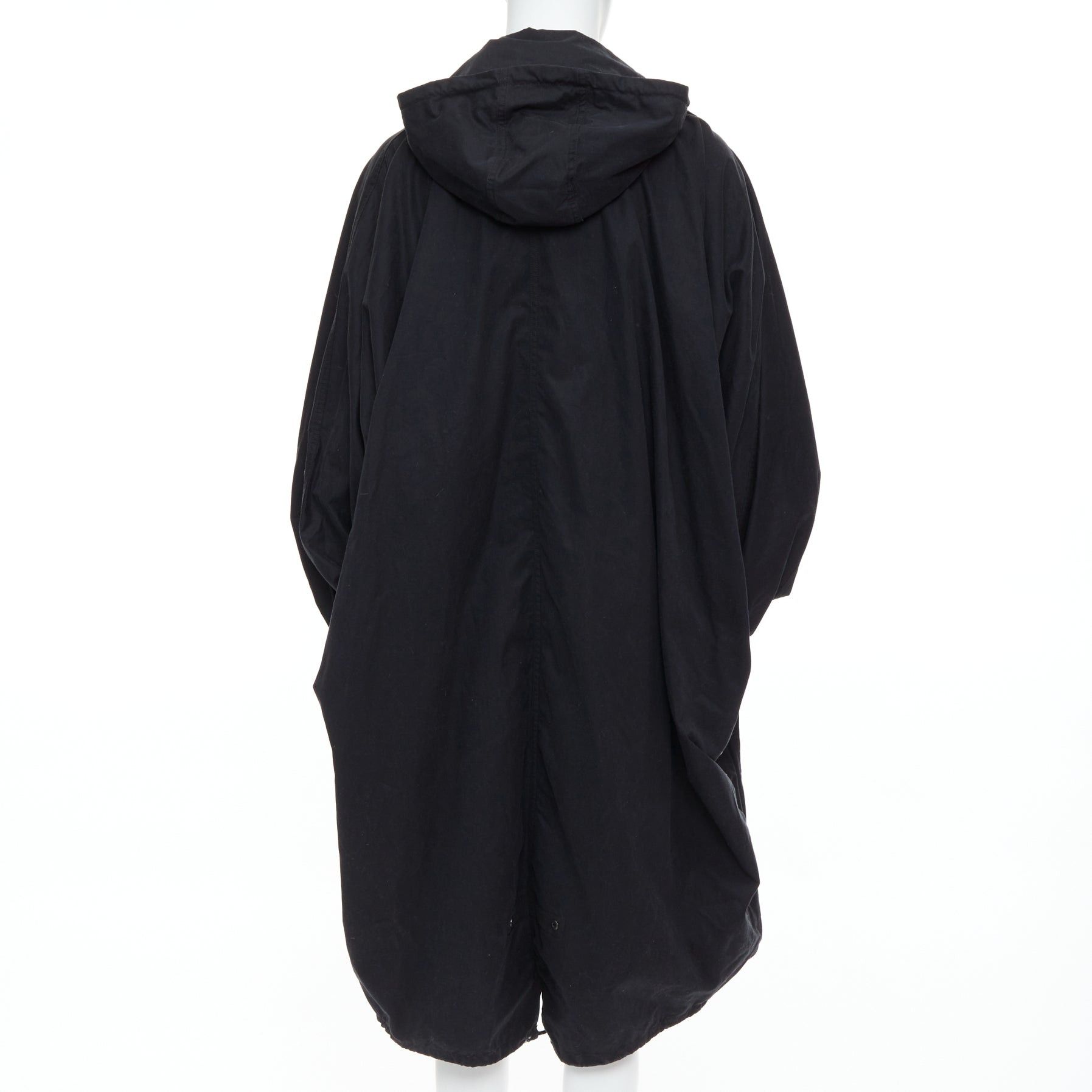 Lemaire CHRISTOPHE LEMAIRE black cotton hooded cocoon anorak coat Sz 3 L Size US L / EU 52-54 / 3 - 5 Thumbnail