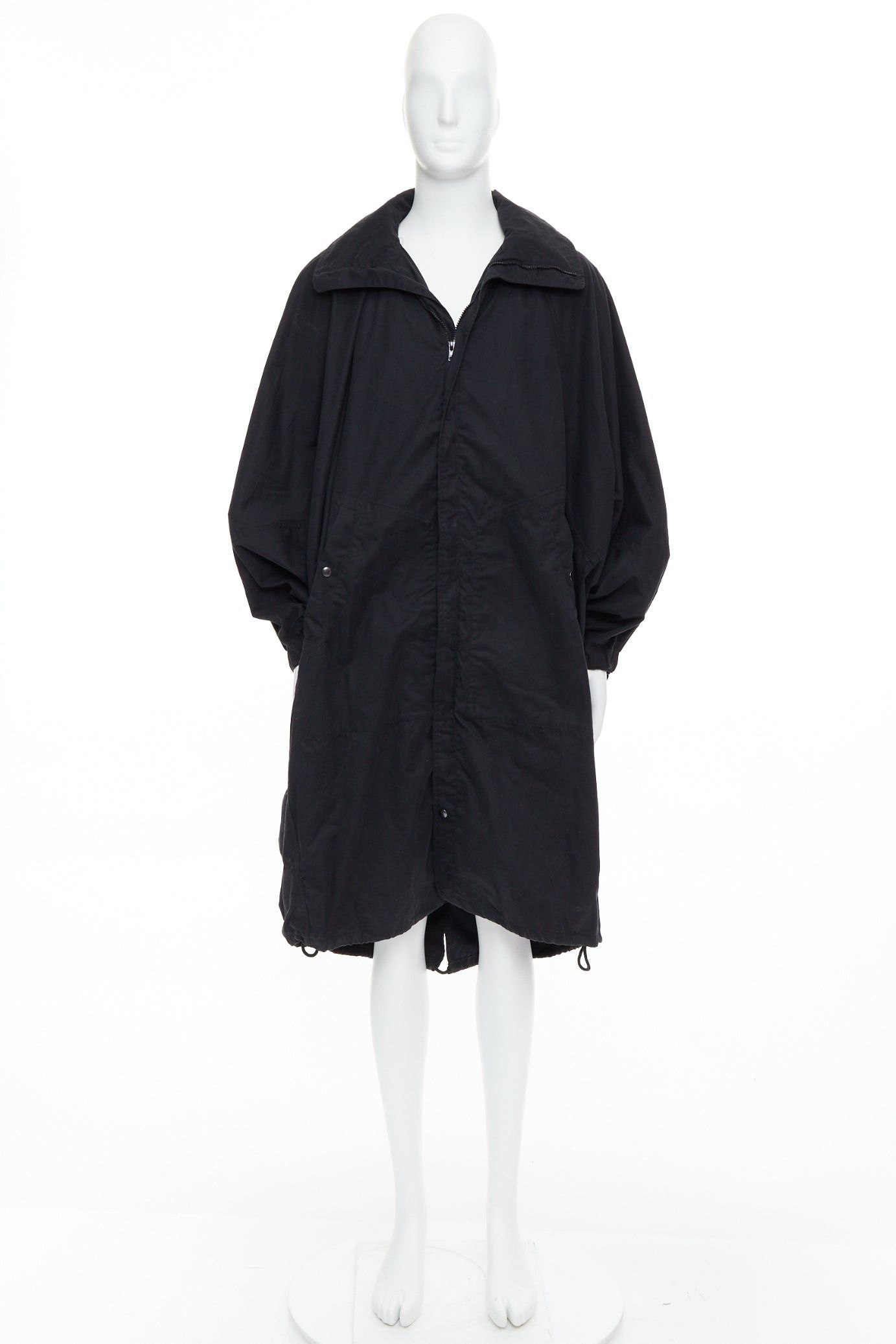 Lemaire CHRISTOPHE LEMAIRE black cotton hooded cocoon anorak coat Sz 3 L Size US L / EU 52-54 / 3 - 10 Thumbnail