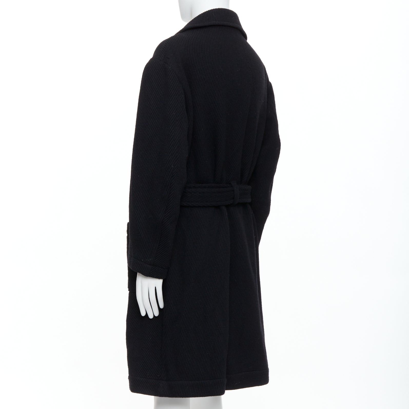 Yohji Yamamoto YOHJI YAMAMOTO Vintage black wool blend belted long line winter coat JP3 L Size US M / EU 48-50 / 2 - 6 Thumbnail