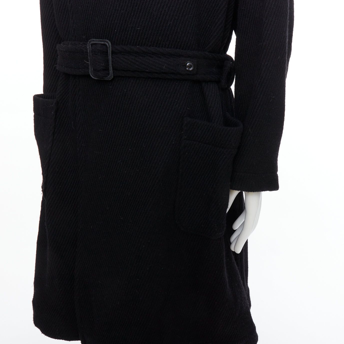 Yohji Yamamoto YOHJI YAMAMOTO Vintage black wool blend belted long line winter coat JP3 L Size US M / EU 48-50 / 2 - 7 Thumbnail