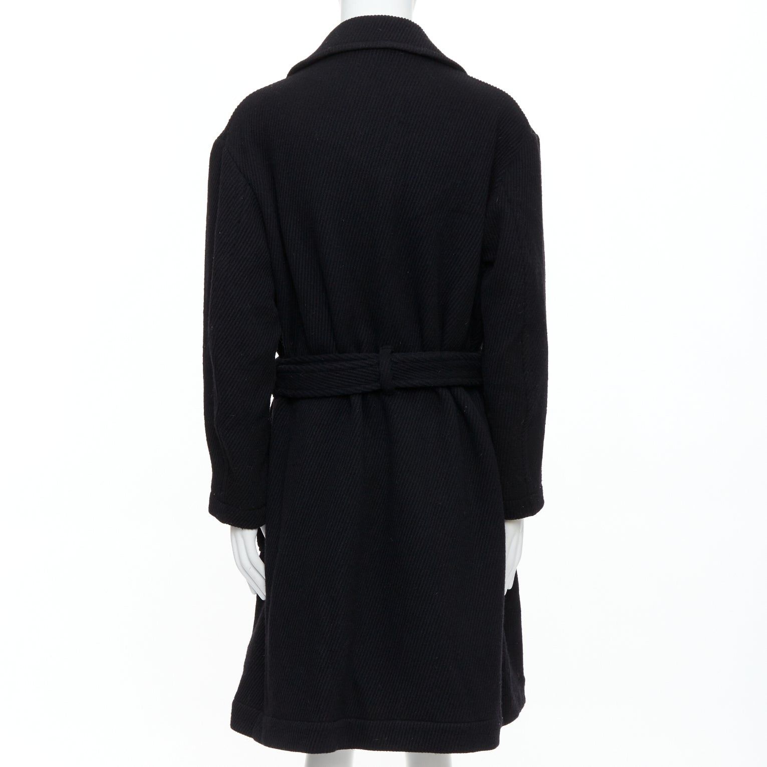 Yohji Yamamoto YOHJI YAMAMOTO Vintage black wool blend belted long line winter coat JP3 L Size US M / EU 48-50 / 2 - 5 Thumbnail