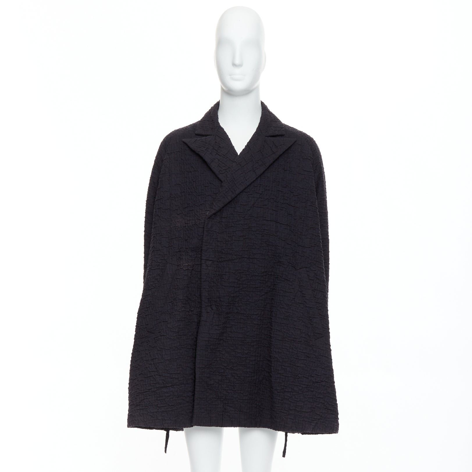 Other JOHN ROCHA Vintage black plisse textured flare front raglan coat US38 M Size US M / EU 48-50 / 2 - 9 Thumbnail