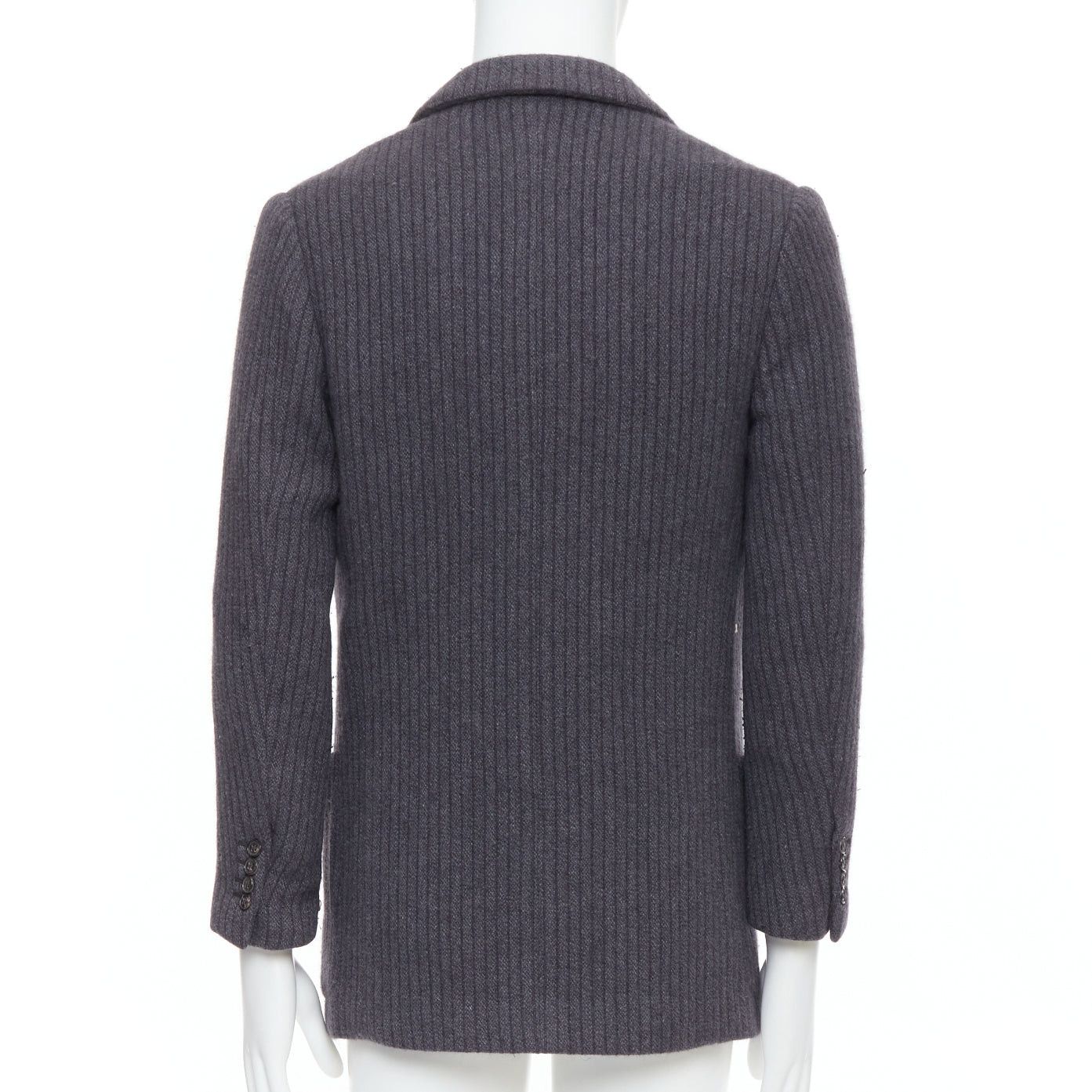 Hermes HERMES Angora wool cashgora grey verticle stripe knit blazer FR48 M Size US M / EU 48-50 / 2 - 5 Thumbnail