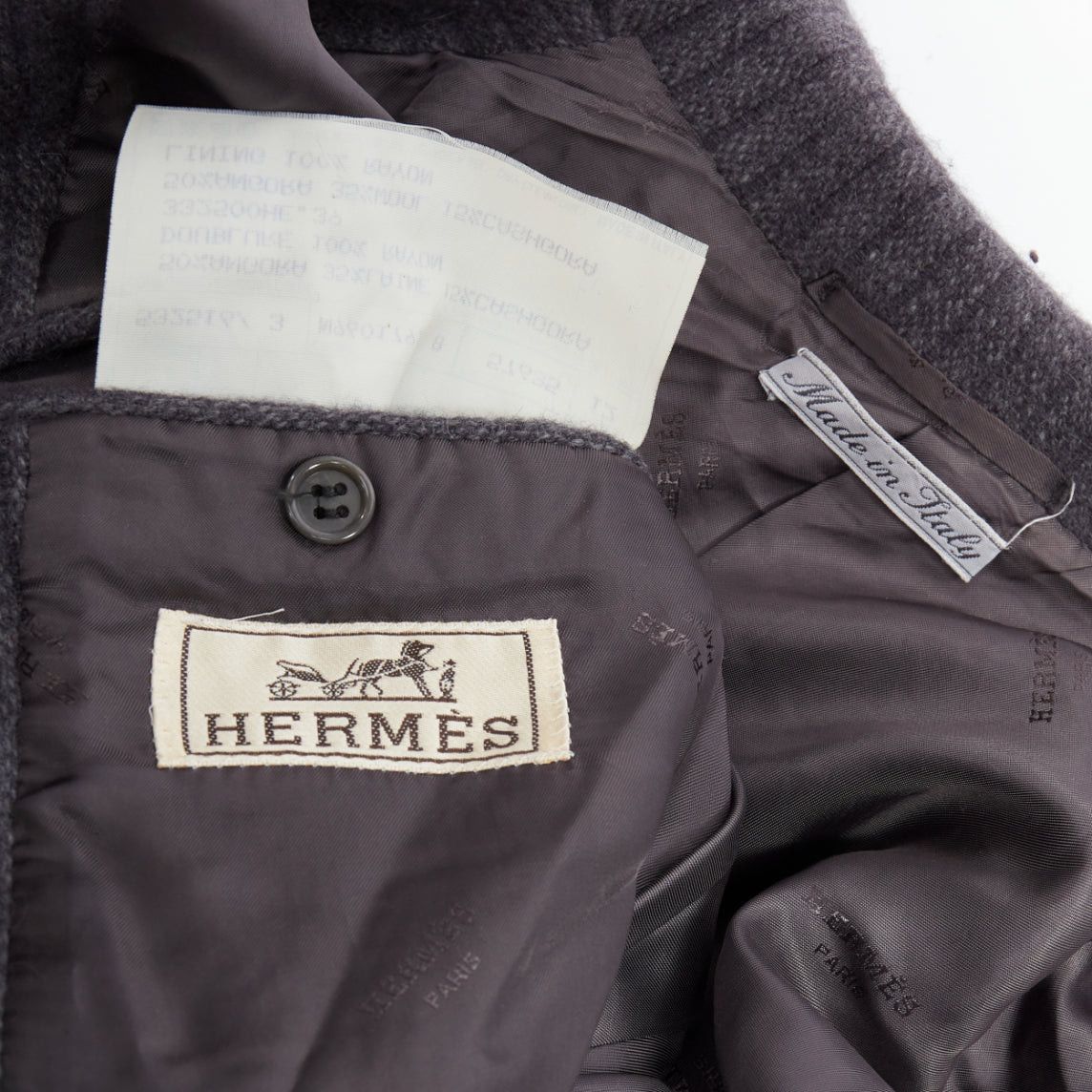Hermes HERMES Angora wool cashgora grey verticle stripe knit blazer FR48 M Size US M / EU 48-50 / 2 - 8 Thumbnail