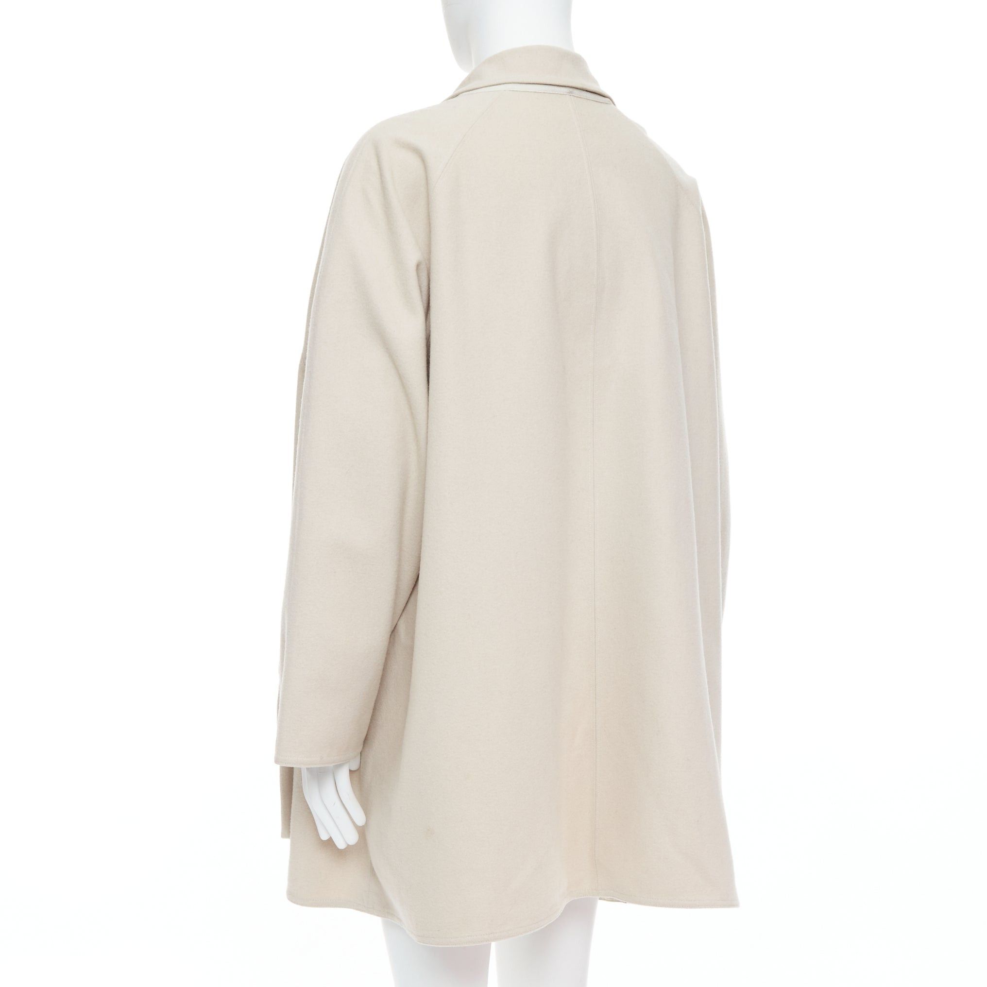 Yohji Yamamoto YOHJI YAMAMOTO stone grey wooly pocketed zip up boxy coat M Size US M / EU 48-50 / 2 - 6 Thumbnail