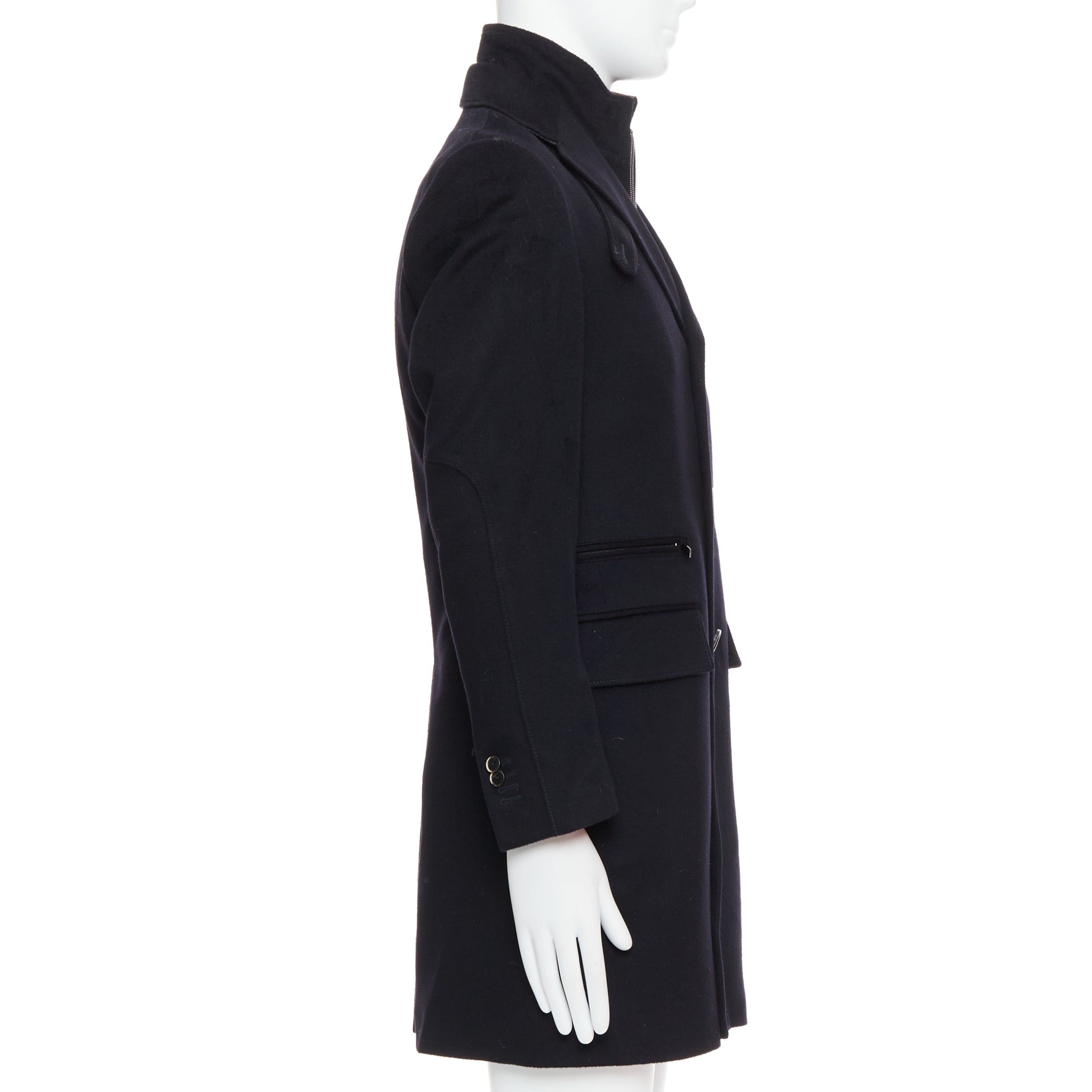 Corneliani CORNELIANI black extrafine virgin wool layered collar coat IT44 XS Size US XS / EU 42 / 0 - 5 Thumbnail