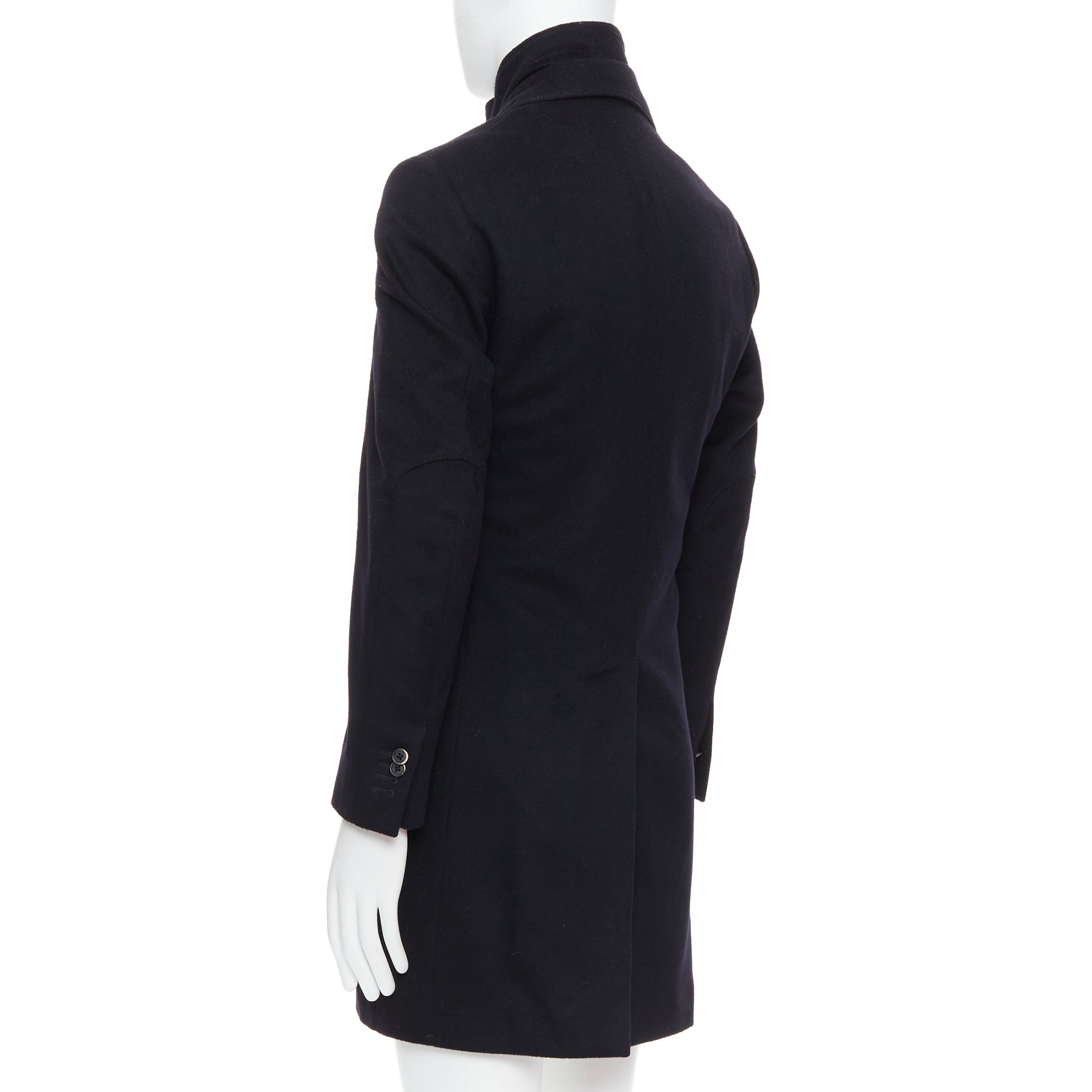 Corneliani CORNELIANI black extrafine virgin wool layered collar coat IT44 XS Size US XS / EU 42 / 0 - 7 Thumbnail