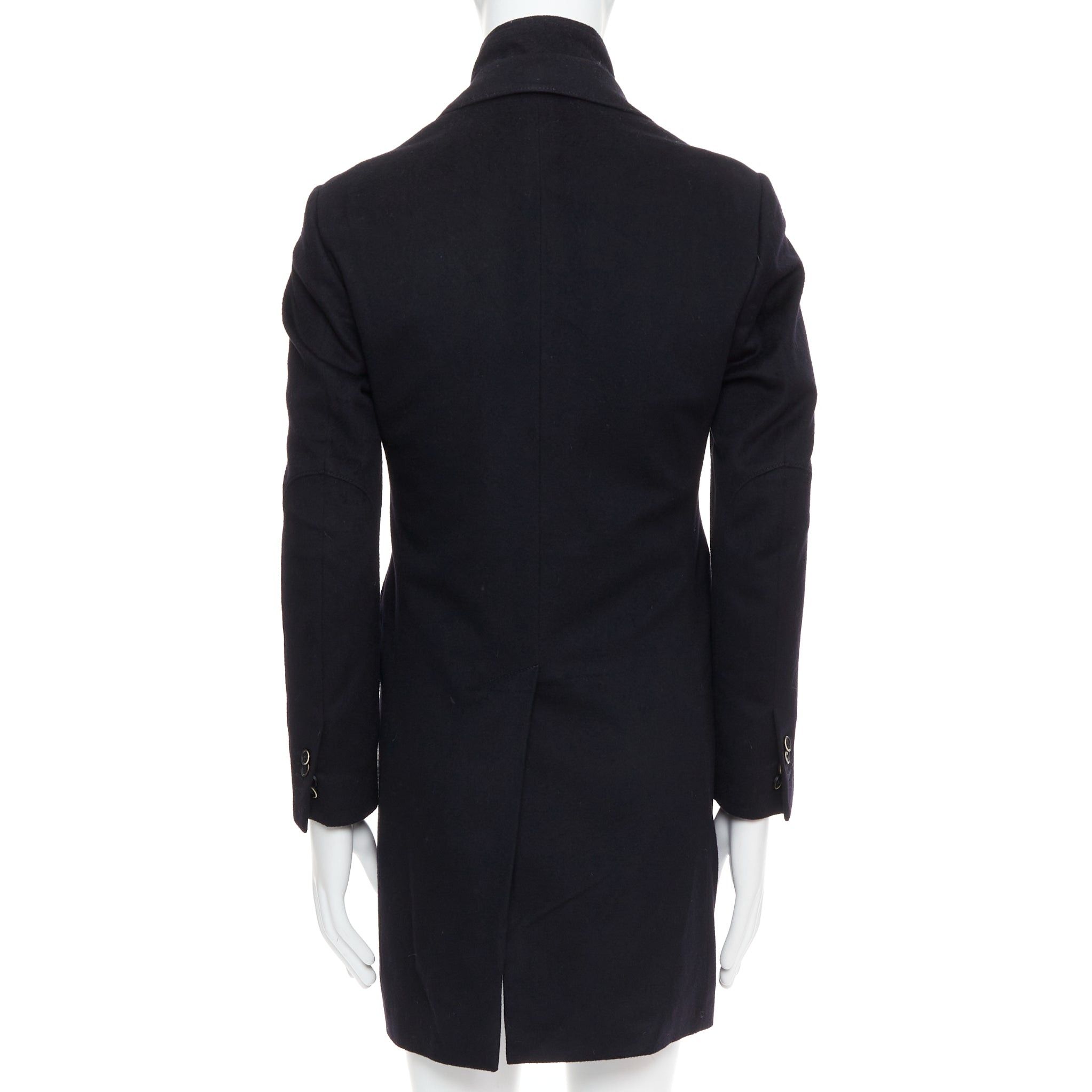 Corneliani CORNELIANI black extrafine virgin wool layered collar coat IT44 XS Size US XS / EU 42 / 0 - 6 Thumbnail