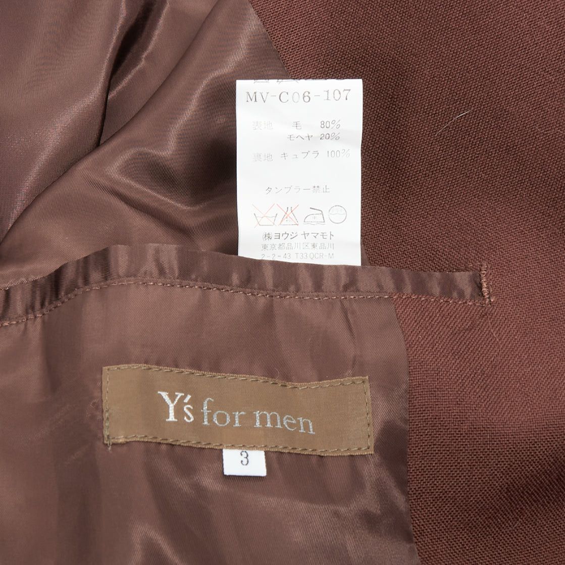 Yohji Yamamoto YOHJI YAMAMOTO Y's brown wool mohair single breast long boxy coat JP3 L Size 50R - 8 Thumbnail