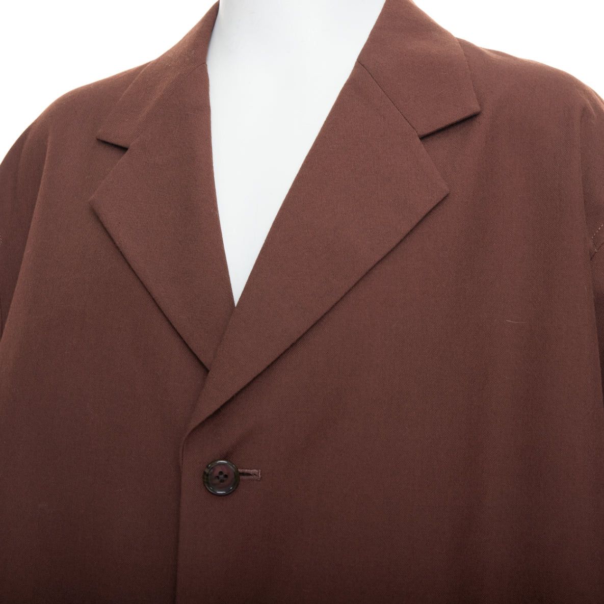 Yohji Yamamoto YOHJI YAMAMOTO Y's brown wool mohair single breast long boxy coat JP3 L Size 50R - 2 Thumbnail
