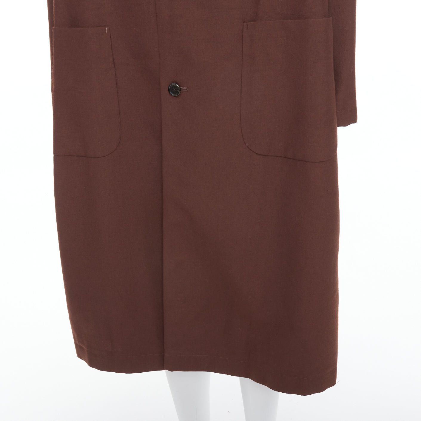 Yohji Yamamoto YOHJI YAMAMOTO Y's brown wool mohair single breast long boxy coat JP3 L Size 50R - 7 Thumbnail
