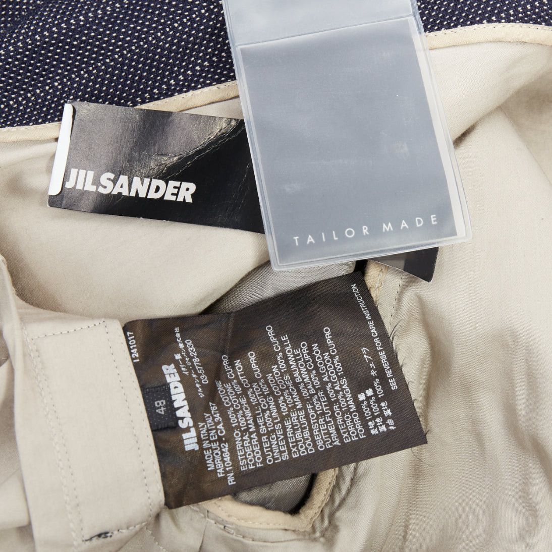 Jil Sander JIL SANDER navy cream cotton striped double breasted blazer IT48 M Size 48R - 8 Thumbnail