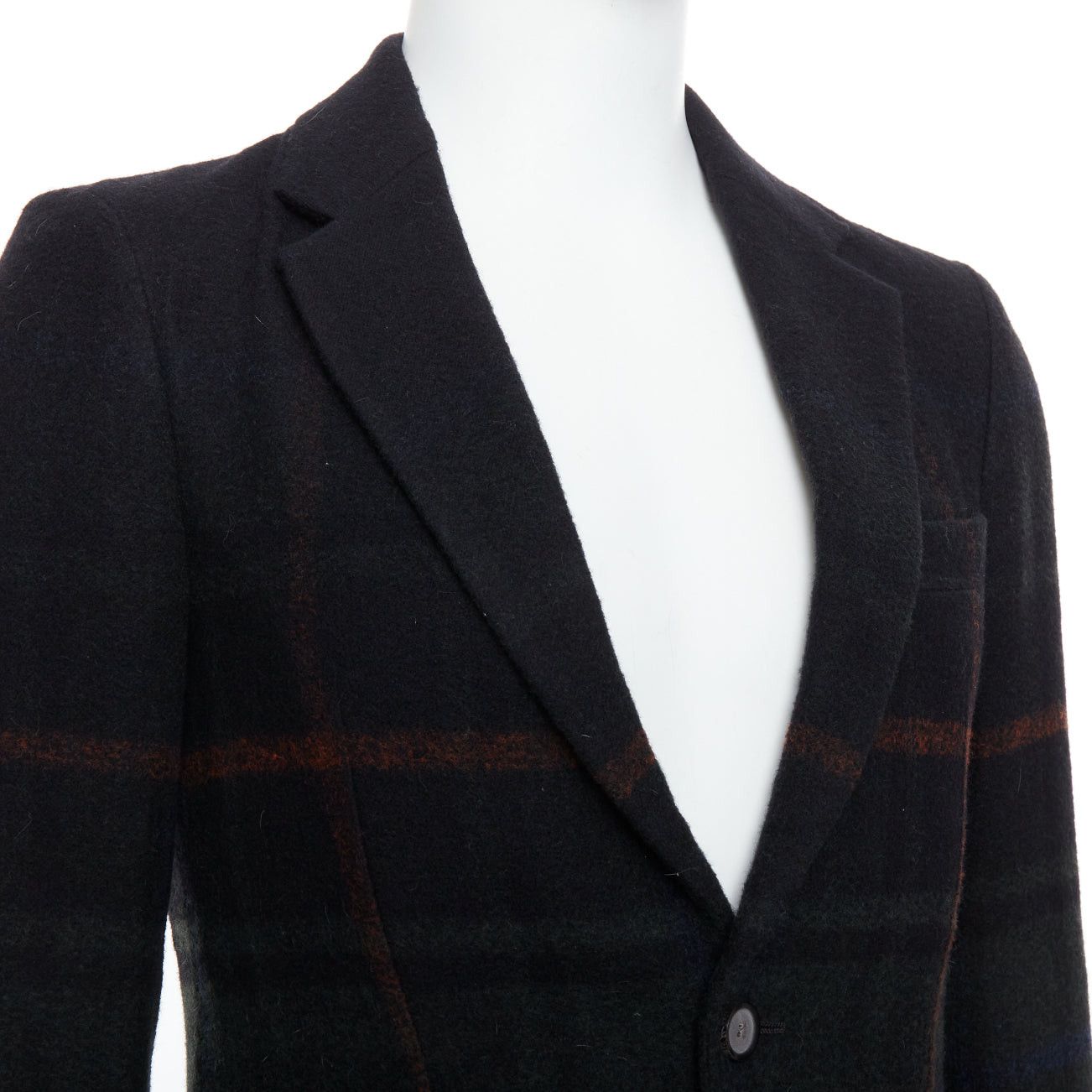 Tomorrowland TOMORROWLAND black red green tartan degrade wool blazer jacket IT46 S Size 46R - 2 Thumbnail