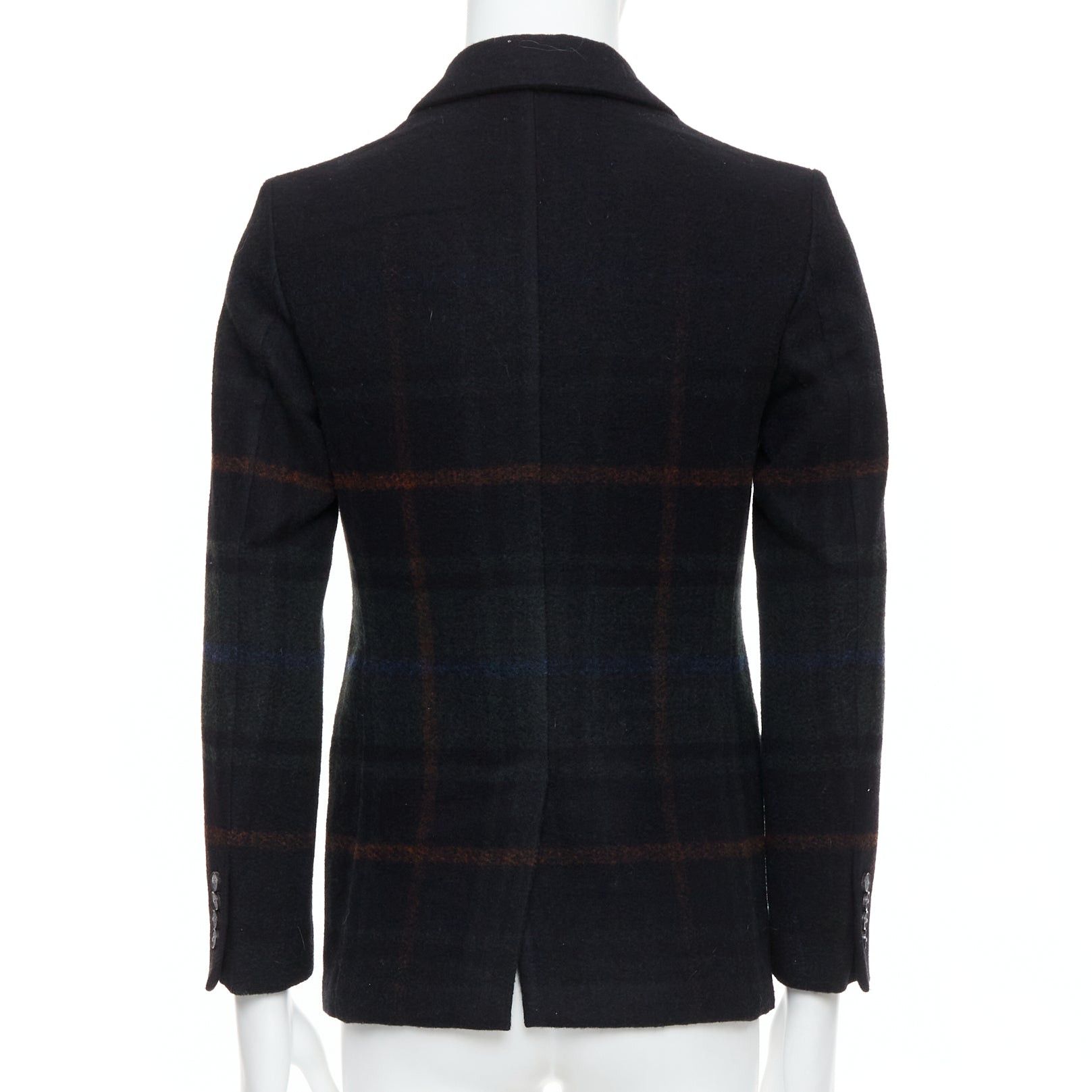 Tomorrowland TOMORROWLAND black red green tartan degrade wool blazer jacket IT46 S Size 46R - 5 Thumbnail