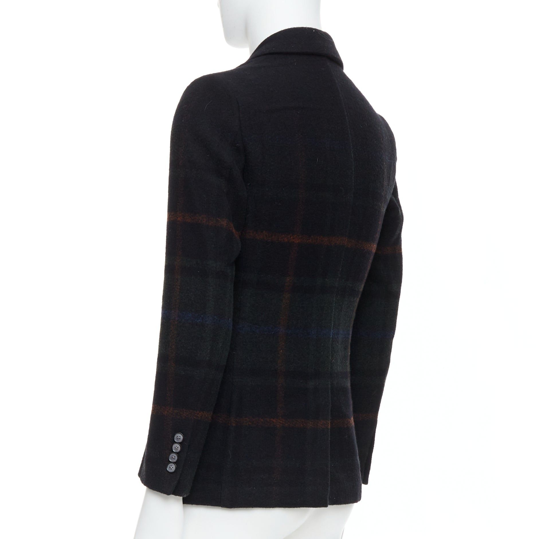 Tomorrowland TOMORROWLAND black red green tartan degrade wool blazer jacket IT46 S Size 46R - 6 Thumbnail