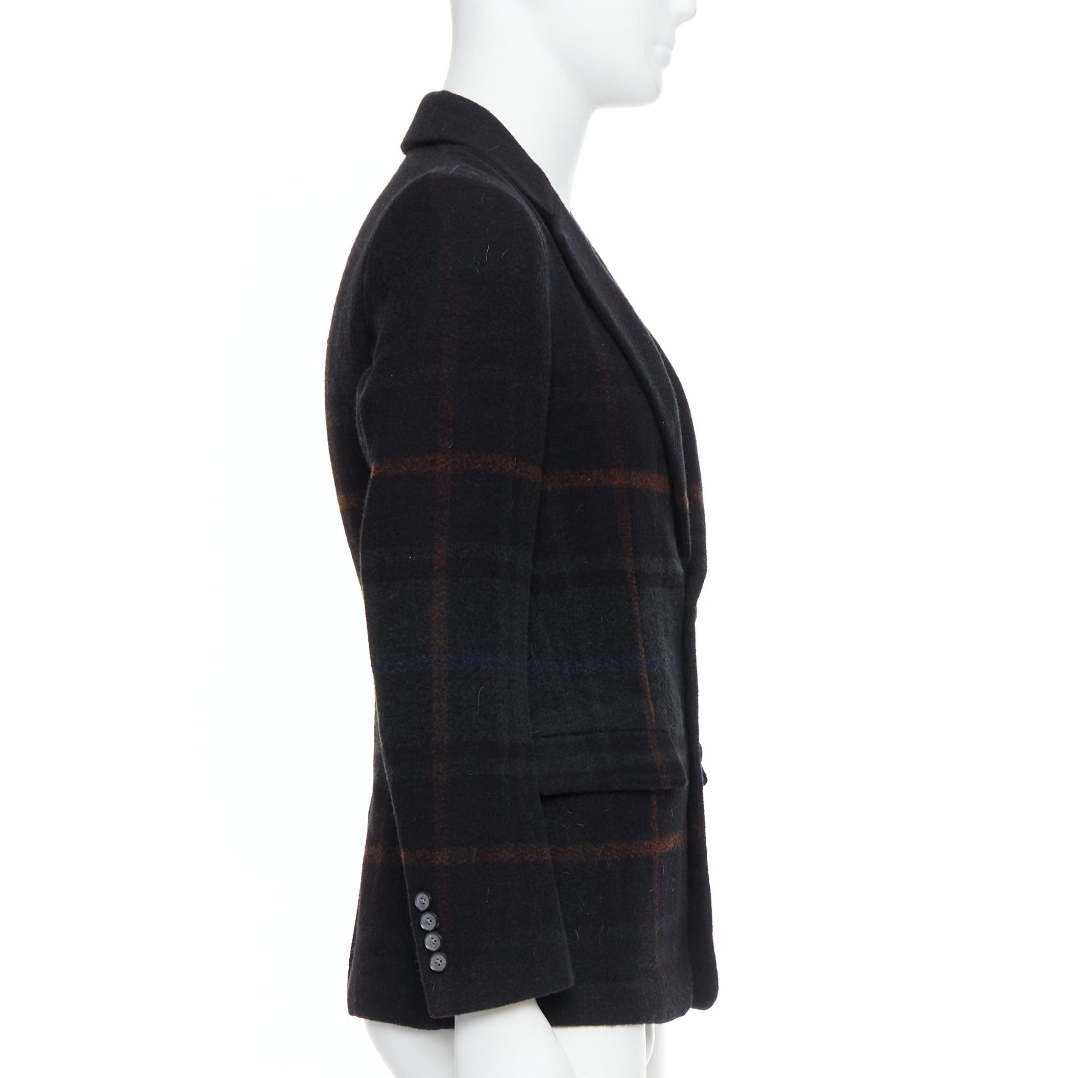 Tomorrowland TOMORROWLAND black red green tartan degrade wool blazer jacket IT46 S Size 46R - 4 Thumbnail
