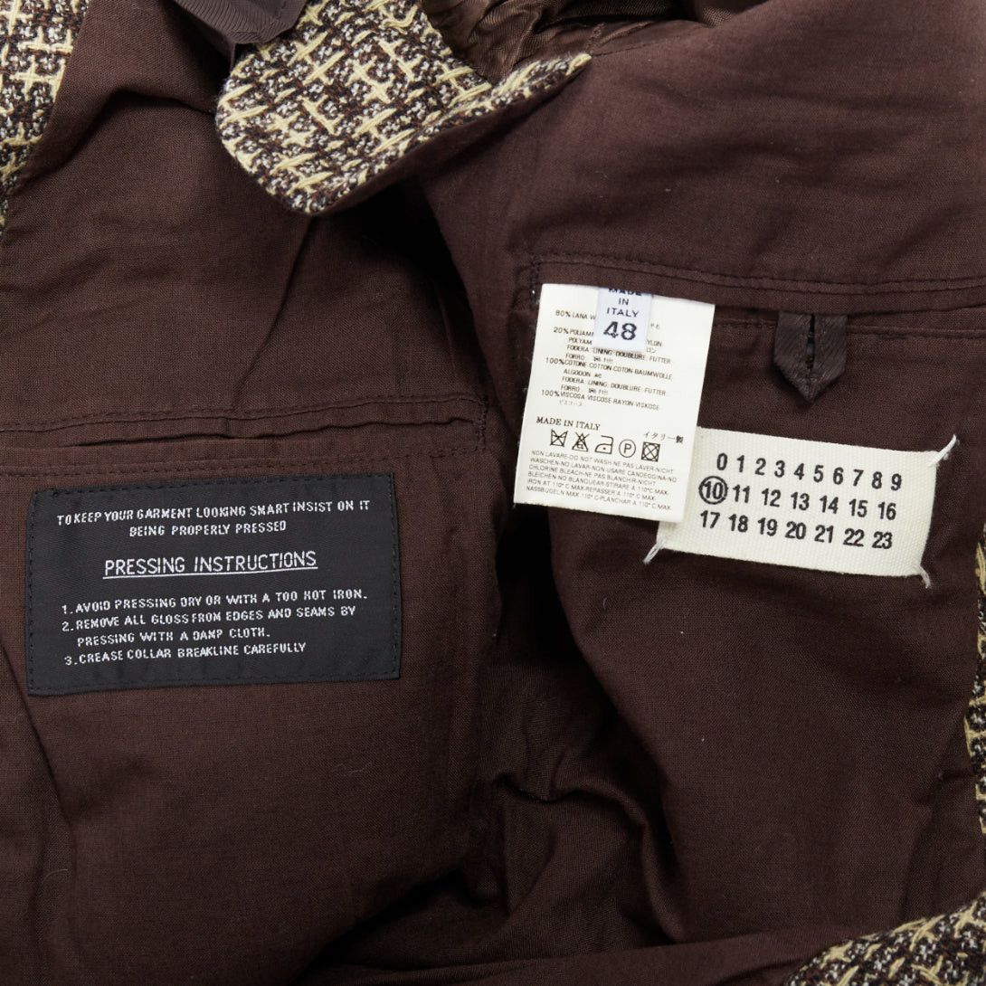 Maison Margiela MAISON MARGIELA brown wool tweed 3 pocket blazer jacket IT48 M Size 48R - 8 Thumbnail