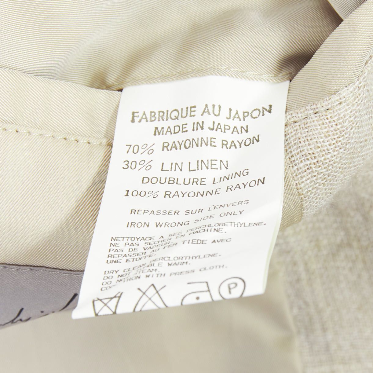 Yohji Yamamoto YOHJI YAMAMOTO stone grey cream striped rayon linen double breasted blazer M Size 48R - 9 Thumbnail