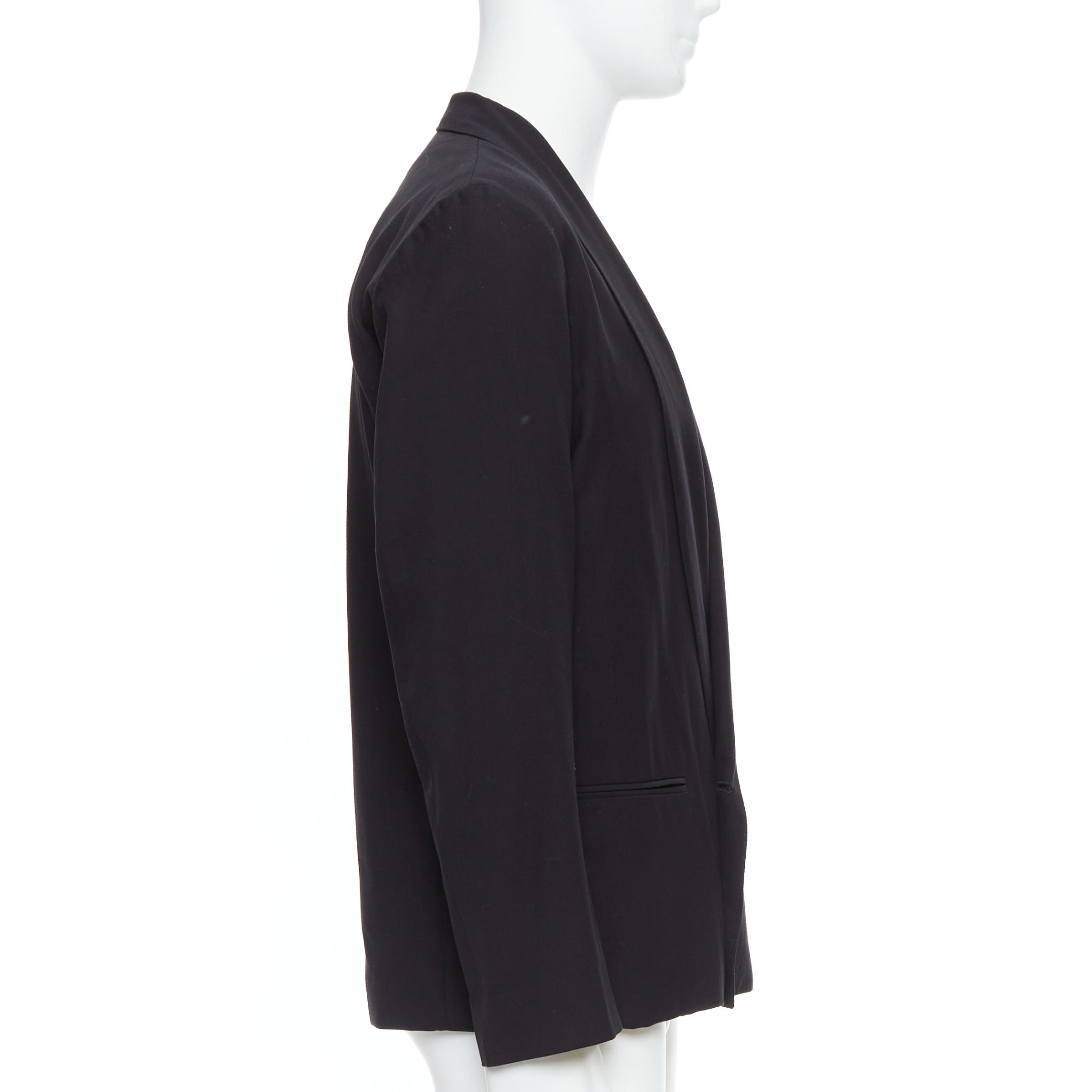 Lemaire CHRISTOPHE LEMAIRE black virgin wool cotton shawl collar crop blazer Sz3 M Size 50R - 4 Thumbnail