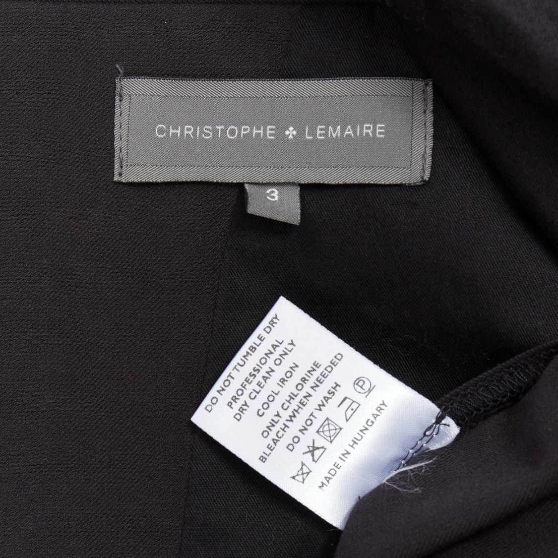 Lemaire CHRISTOPHE LEMAIRE black virgin wool cotton shawl collar crop blazer Sz3 M Size 50R - 8 Thumbnail
