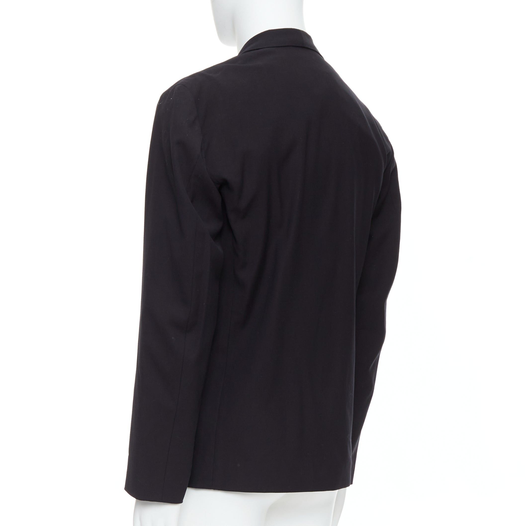Lemaire CHRISTOPHE LEMAIRE black virgin wool cotton shawl collar crop blazer Sz3 M Size 50R - 6 Thumbnail