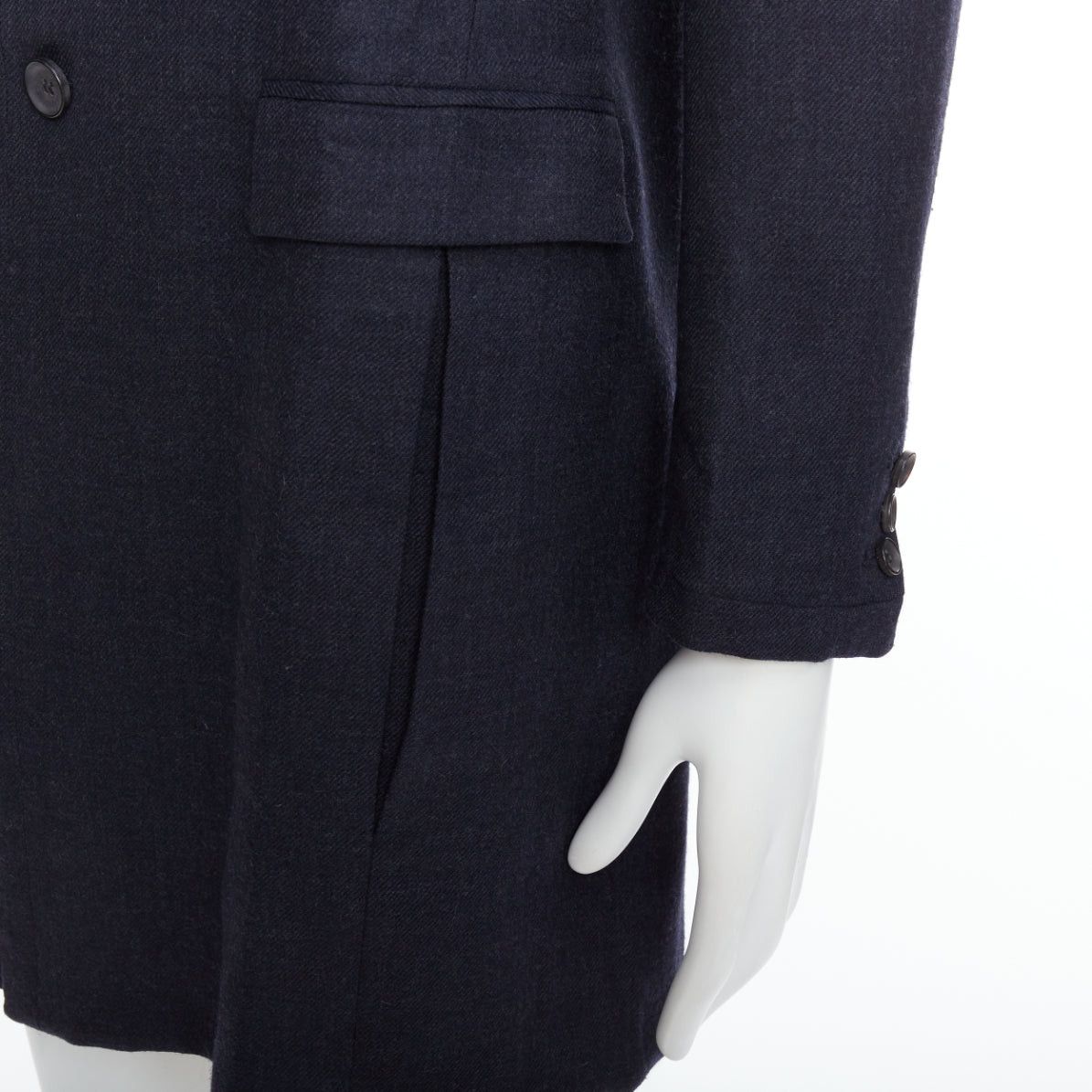 Giuliano Fujiwara GIULIANO FUJIWARA 100% wool navy panelled lapel long coat IT46 S Size US S / EU 44-46 / 1 - 2 Thumbnail