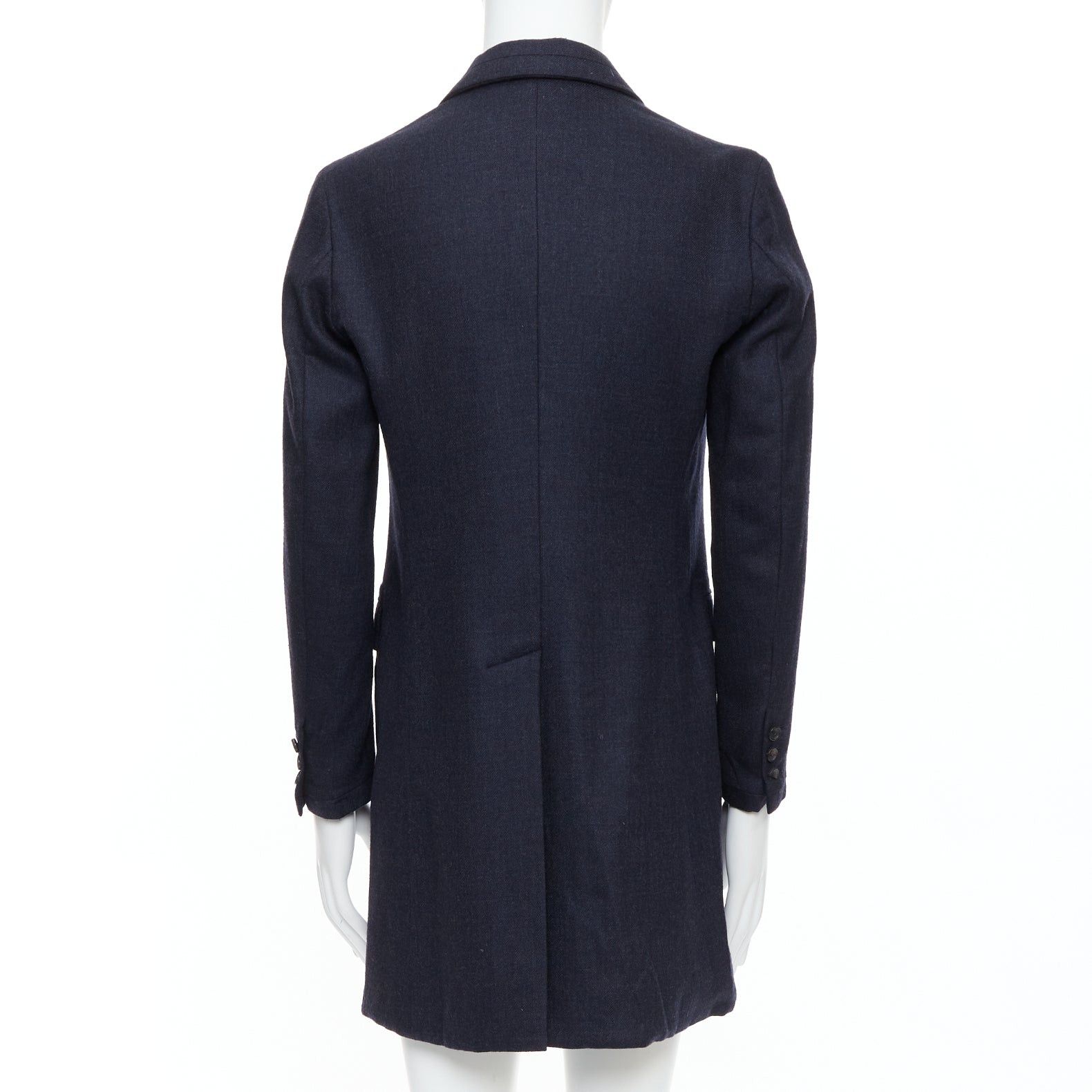 Giuliano Fujiwara GIULIANO FUJIWARA 100% wool navy panelled lapel long coat IT46 S Size US S / EU 44-46 / 1 - 5 Thumbnail
