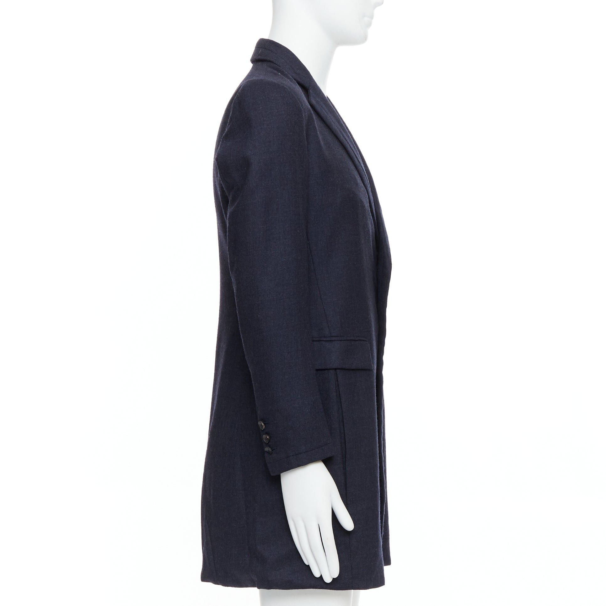 Giuliano Fujiwara GIULIANO FUJIWARA 100% wool navy panelled lapel long coat IT46 S Size US S / EU 44-46 / 1 - 4 Thumbnail