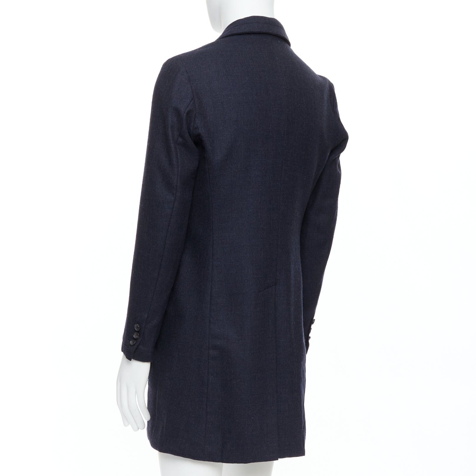 Giuliano Fujiwara GIULIANO FUJIWARA 100% wool navy panelled lapel long coat IT46 S Size US S / EU 44-46 / 1 - 6 Thumbnail