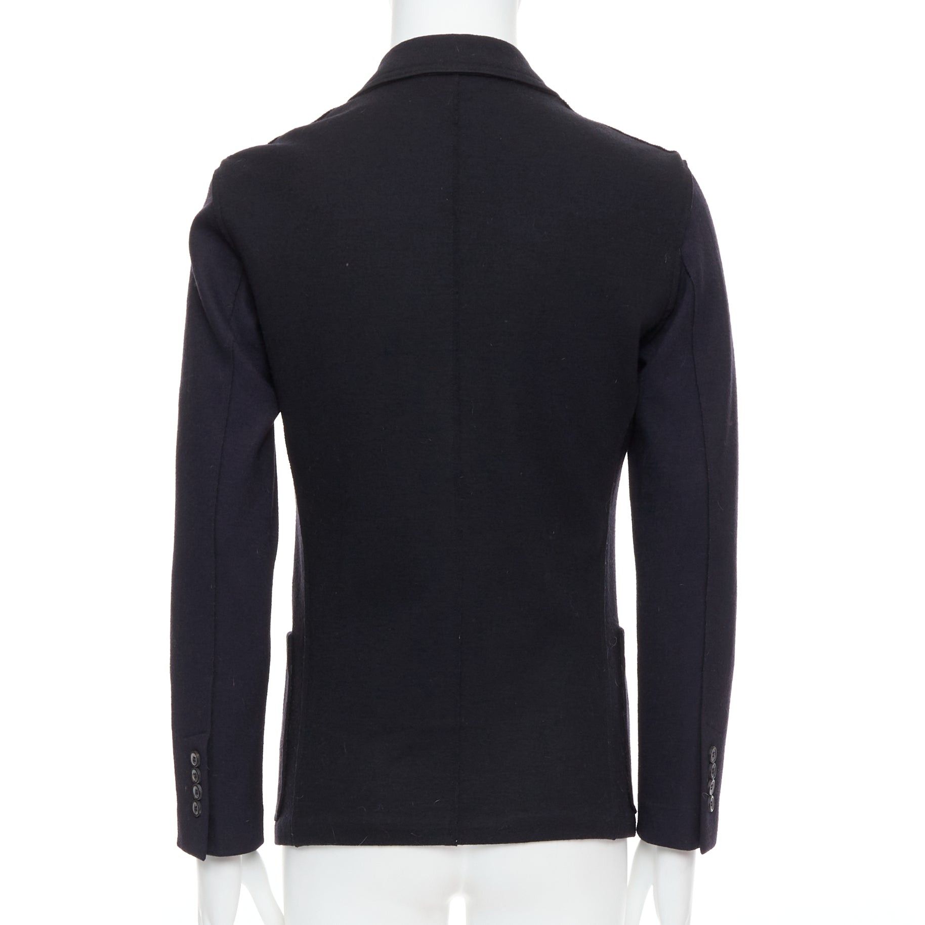 Lanvin LANVIN black navy bicolour wool blend pocketed blazer jacket FR44 XS Size 46R - 5 Thumbnail